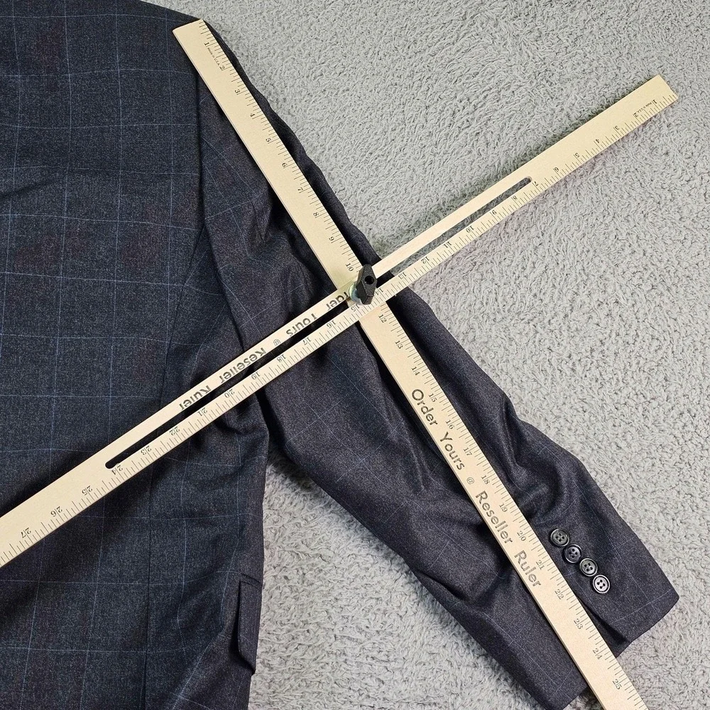 Jos. A. Bank Sport Coat‎ Mens 44L Gray Plaid Wool Cashmere Blazer Signature